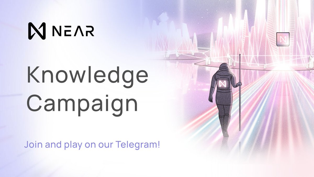 1/📣 Announcing the #NEAR Knowledge Campaign!

We are thrilled to launch our campaign to educate people on <a href="/NEARProtocol/">NEAR Protocol</a> through a series of entertaining Telegram events.

🏆 Prize pool of nearly $5K!

🧵How to participate? 🔽