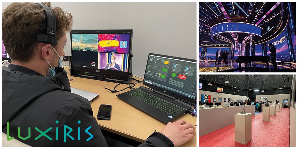 L'équipe Luxiris en répétition pour le <a href="/Telethon_France/">AFM-Téléthon</a> 2021 et, notamment, l'affichage des gagnants de la grande tombola organisée par <a href="/StarsSolidaires/">Stars Solidaires</a>.
Achetez vos billets ! #AFMTéléthon #FranceTélévisions