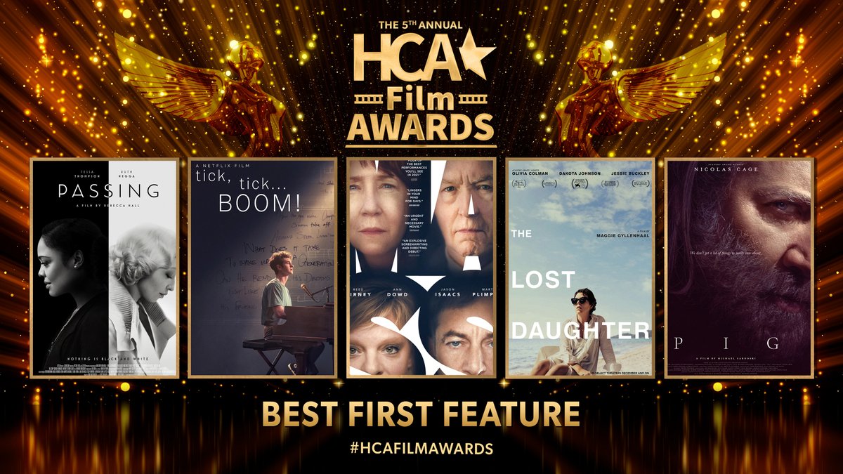 TheAstraAwards's tweet photo. The nominees for Best First Feature are:
Rebecca Hall, #PassingNetflix
Lin-Manuel Miranda, #ticktickBOOMmovie
Fran Kranz, #Mass
Maggie Gyllenhaal, #TheLostDaughter
Michael Sarnoski, #Pig
#HCAFilmAwards #BestFirstFeature https://t.co/Ay4lIUK0kD
