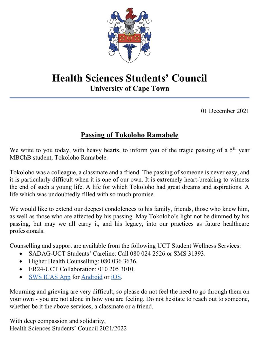 Health Sciences Students’ Council tweet media