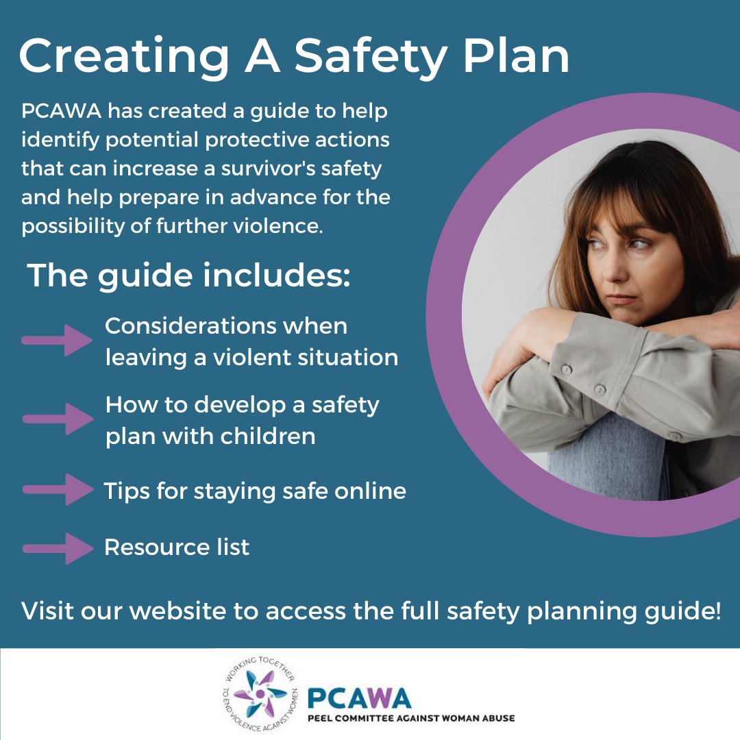 The PCAWA developed our "Creating a Safety Plan" resource to help identify actions that can increase a survivor's safety.

The guide is available in many different languages and offers many suggestions for both survivors and frontline workers.

bit.ly/2Z6mSGT