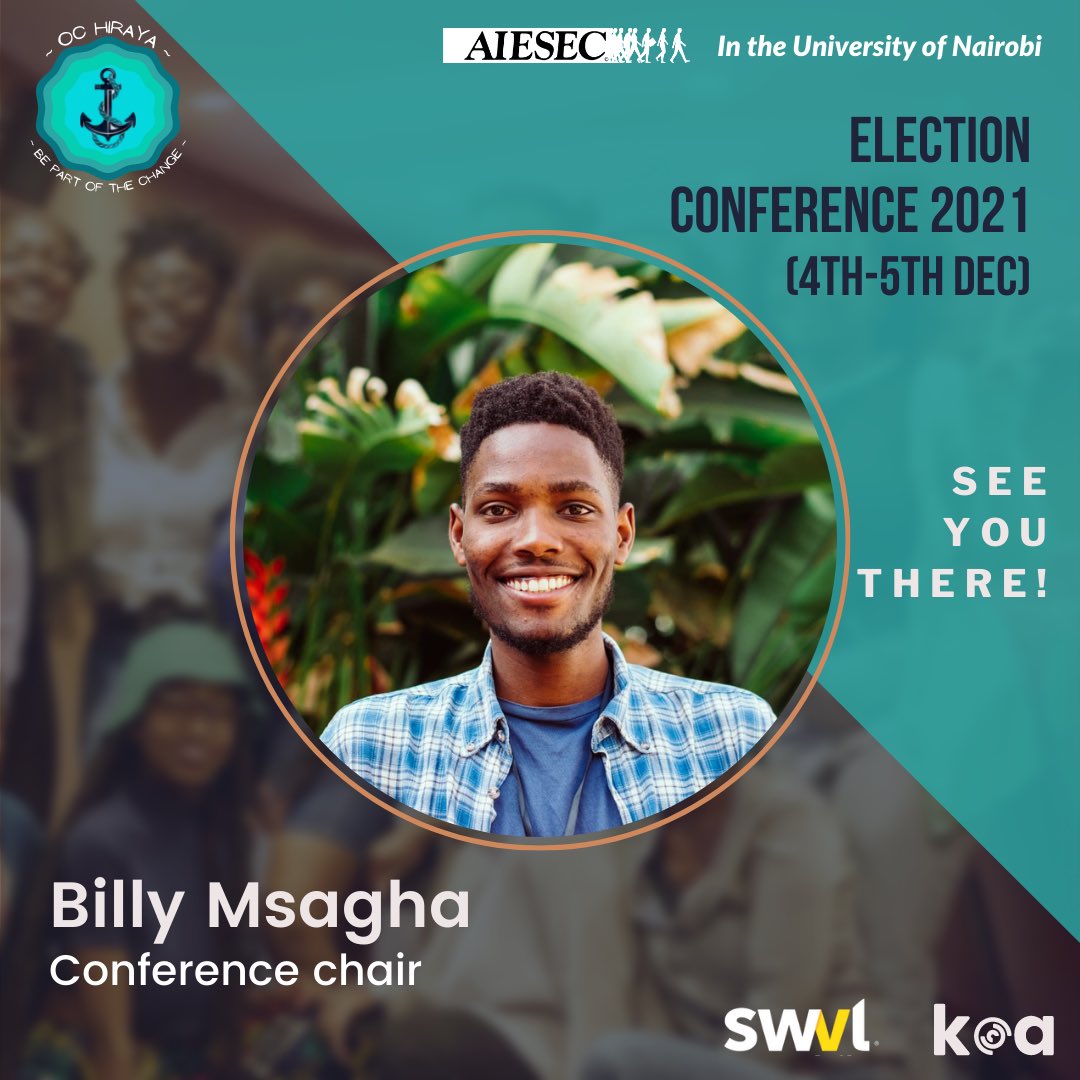 AIESECUON's tweet photo. Presenting the chair for Election Conference 2021
BILLY MSAGHAπ₯³π€©πππ½πΊπ½
Weβre SUPER excited for thisssss
See you all there!!
#ec2021 #withkoa https://t.co/SewzjVoUQk