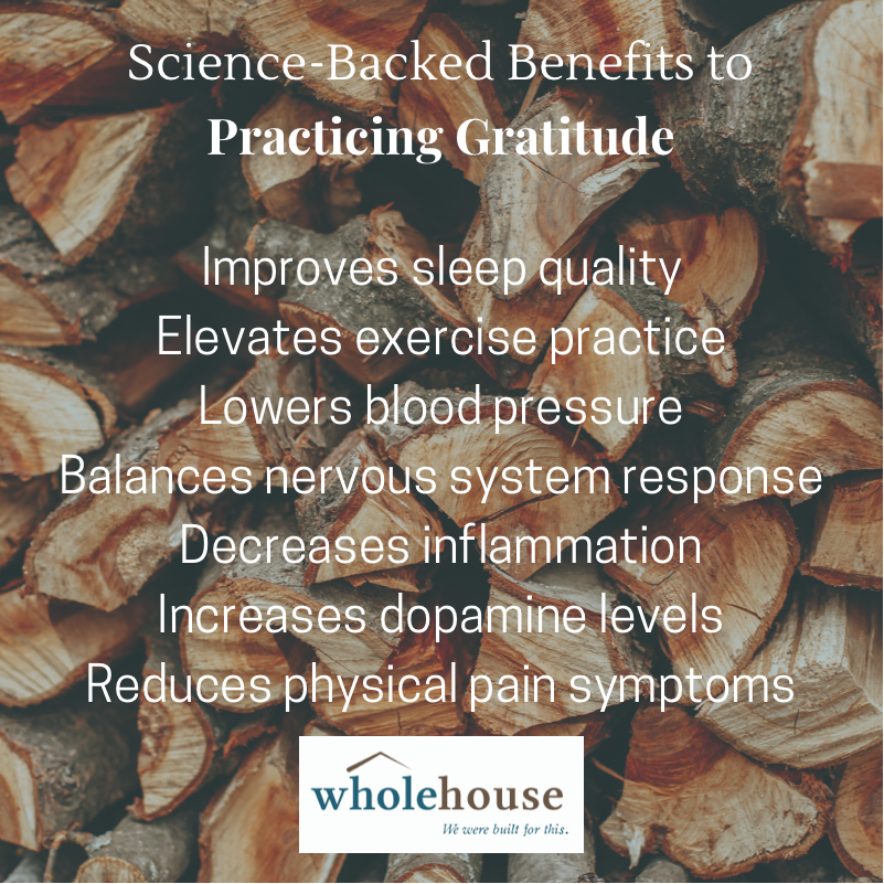 WholeHouseCC's tweet photo. Life can speed by. Responsibilities can often pile up. Taking time to identify the aspects of your life you are grateful for can have immense benefits! #Wewerebuiltforthis https://t.co/nFYM4OSHbP