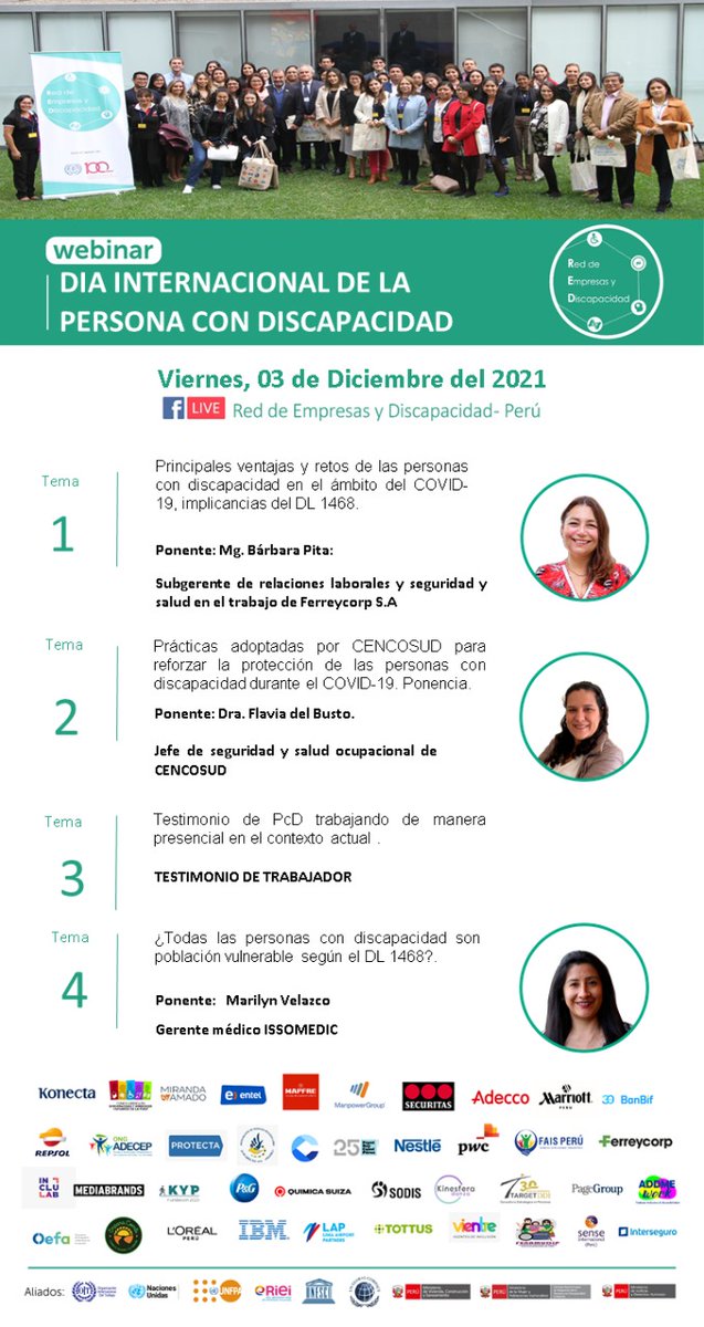 empresas_red's tweet photo. [3 DE DICIEMBRE - DÍA INTERNACIONAL DE LA PERSONA CON DISCAPACIDAD]
Queremos este día compartir con ustedes que sí es posible que las personas con discapacidad puedan trabajar de manera presencial.

Acompáñanos este viernes a las 9:00 a.m. https://t.co/Gxjp8tBawL