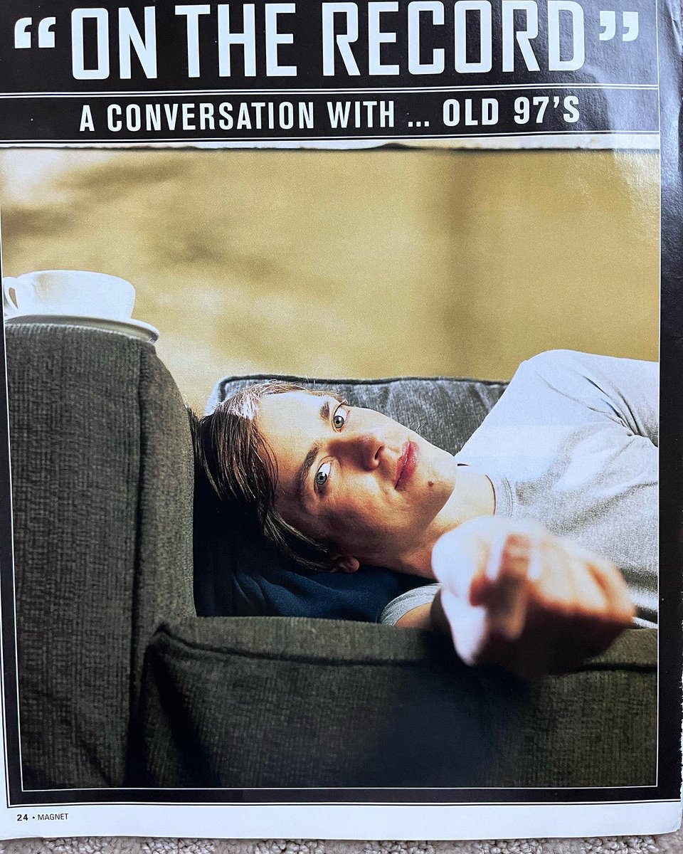 Old97s's tweet photo. #tbt April/May 2001 MAGNET magazine: “On the Record” A conversation with the Old 97’s #rhettmiller #philippeeples #murryhammond #kenbethea #magnetmagazine https://t.co/dBFeMSlp9H