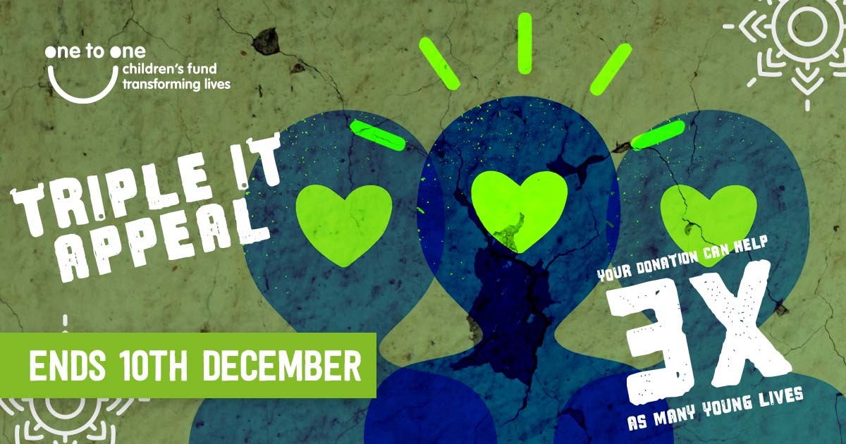 OnetoOne_CF's tweet image. #WorldAidsDay  #appeal 
We are raising £200,000 to help babies and young children living with HIV have the best start in life 
Every donation from now until 10th December will be TRIPLED!
That means for every £1 you give, we receive £3
#TRIPLEIT today: lnkd.in/guBbFRQe