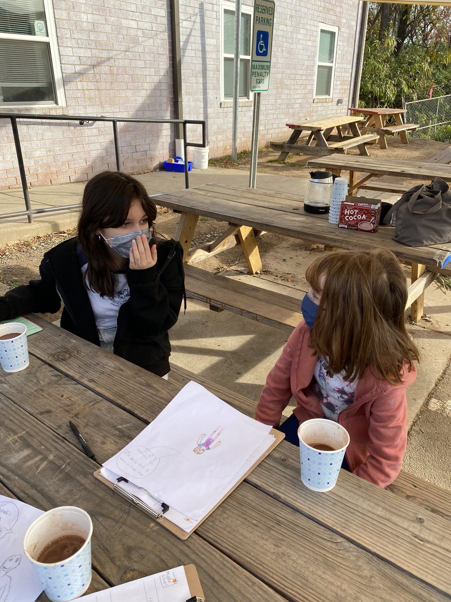 AnnasClass's tweet image. Our morning walk destination was our middle school! Seun and her class met us for hot cocoa! Firsties got to introduce themselves to a middle schooler and it was such a thrill for them! We also mapped some streets along the way! @CPSCNC #walkingcurriculum #mapproject