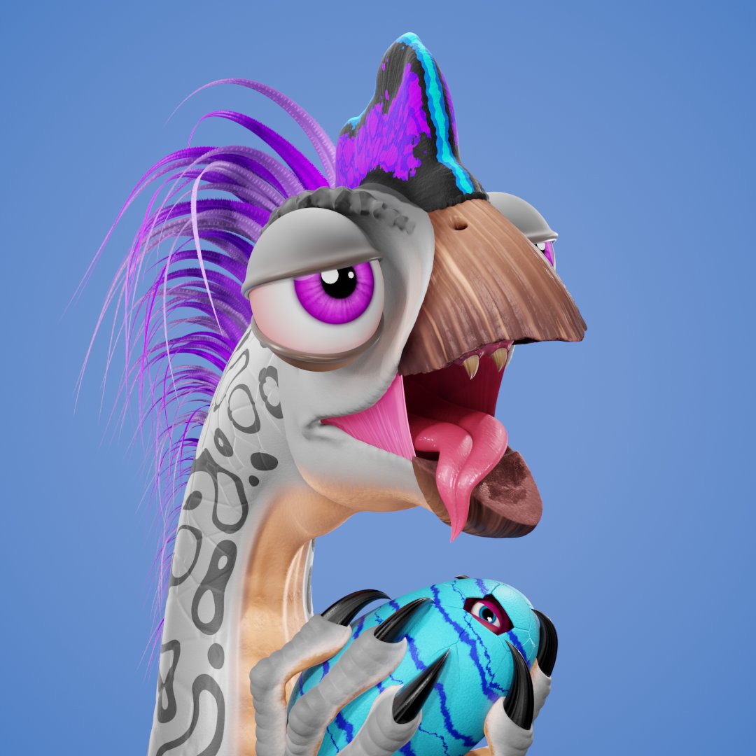 Oviraptor #310 noticed one of his looted eggs started to hatch and is now trying to return it to its rightful owner.🐣 Collect an available oviraptor at 0.05Ξ and receive an unrevealed oviraptor as well.🦖🦖 #nftcollectors #nftart #NFT #NFTcollection  opensea.io/assets/0x495f9…