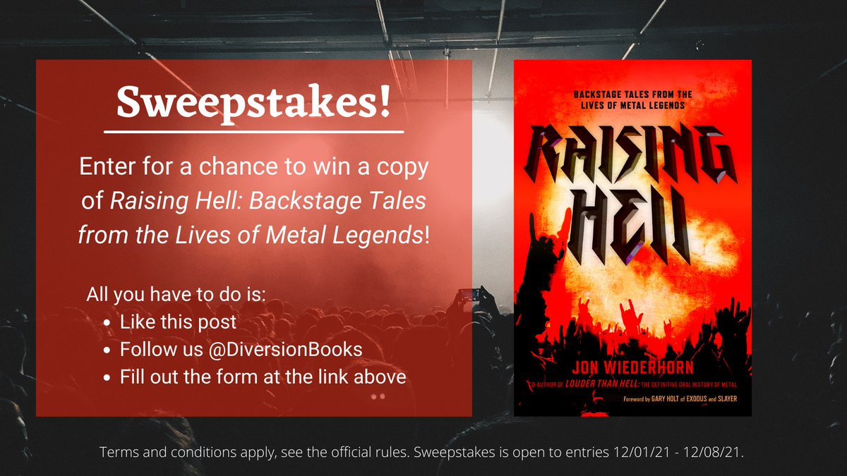 Enter for a chance to win a copy of RAISING HELL by Jon Wiederhorn (@LouderThanHell) from @DiversionBooks at the link below! #Metal #MusicBook 🤘🤘🤘🤘🤘🤘🤘🤘🤘🤘🤘 forms.gle/4Wgf2bEtA1XxEC…