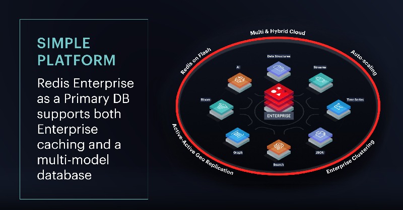 Redisinc's tweet photo. #Redis has long been synonymous with #caching. Now it's:
A #cache. A primary #database. And a doorway to building #apps and low latency microservices architecture. Are you ready to streamline your #data? #RedisHero #reInvent