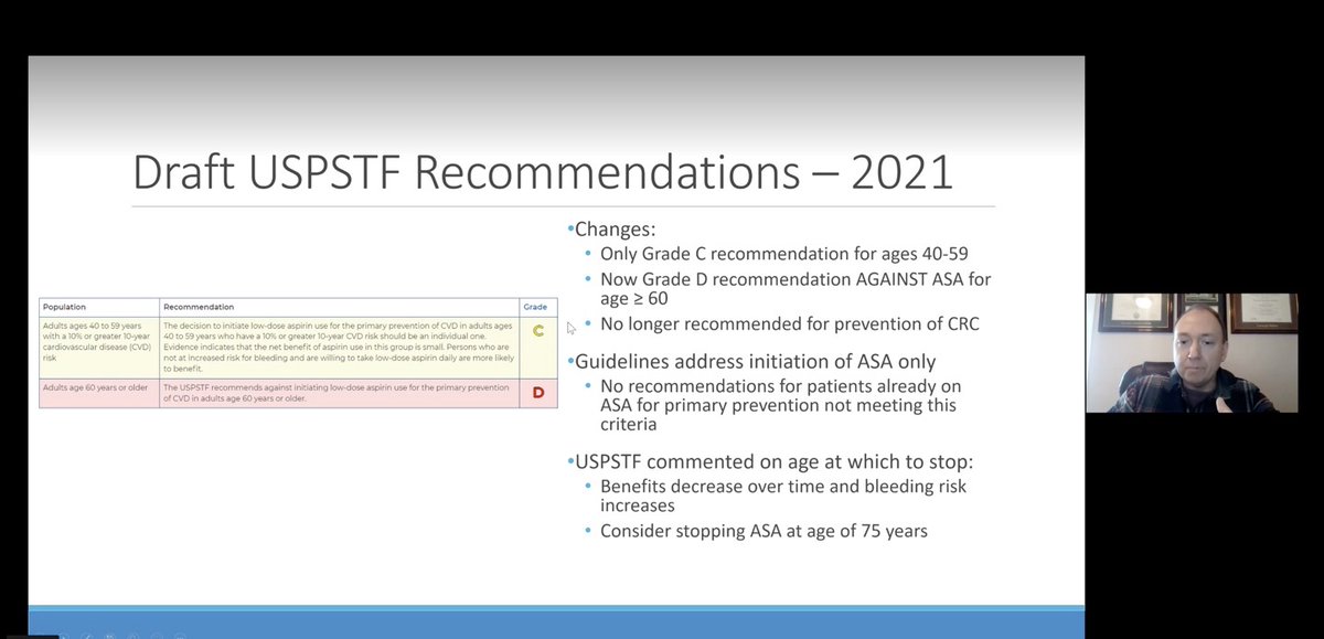 Thank you @ODowdMD for presenting an update on Aspirin recommendations during our CME.