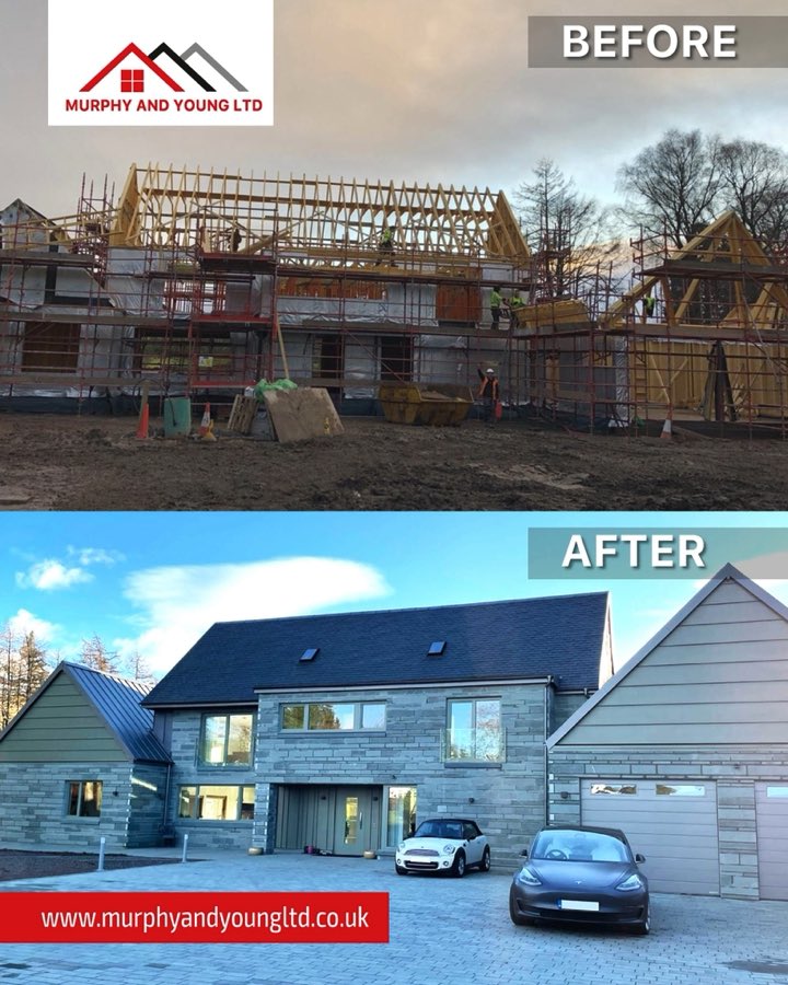 🏠 Before &amp; after from the new build home we have just completed in Killearn, Stirlingshire.

View more photos of the project on our website at

murphyandyoungltd.co.uk/killearn

#newbuilds