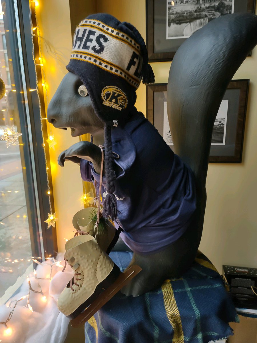 Our KACC squirrel can hardly wait for the Grand  Opening Celebration of Kent Skates tonight at 5:30.
He's got his skates ready!