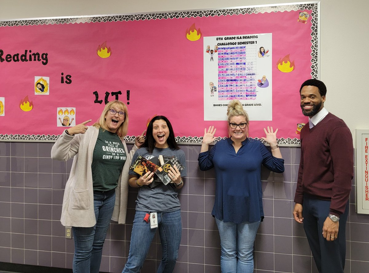 We did it! We set an independent reading goal of 350 books for our 8th graders for this semester. They hit that mark and kept reading! We are so proud!! @VandeventerMS @FISD_elar #readingislit #vikingsread