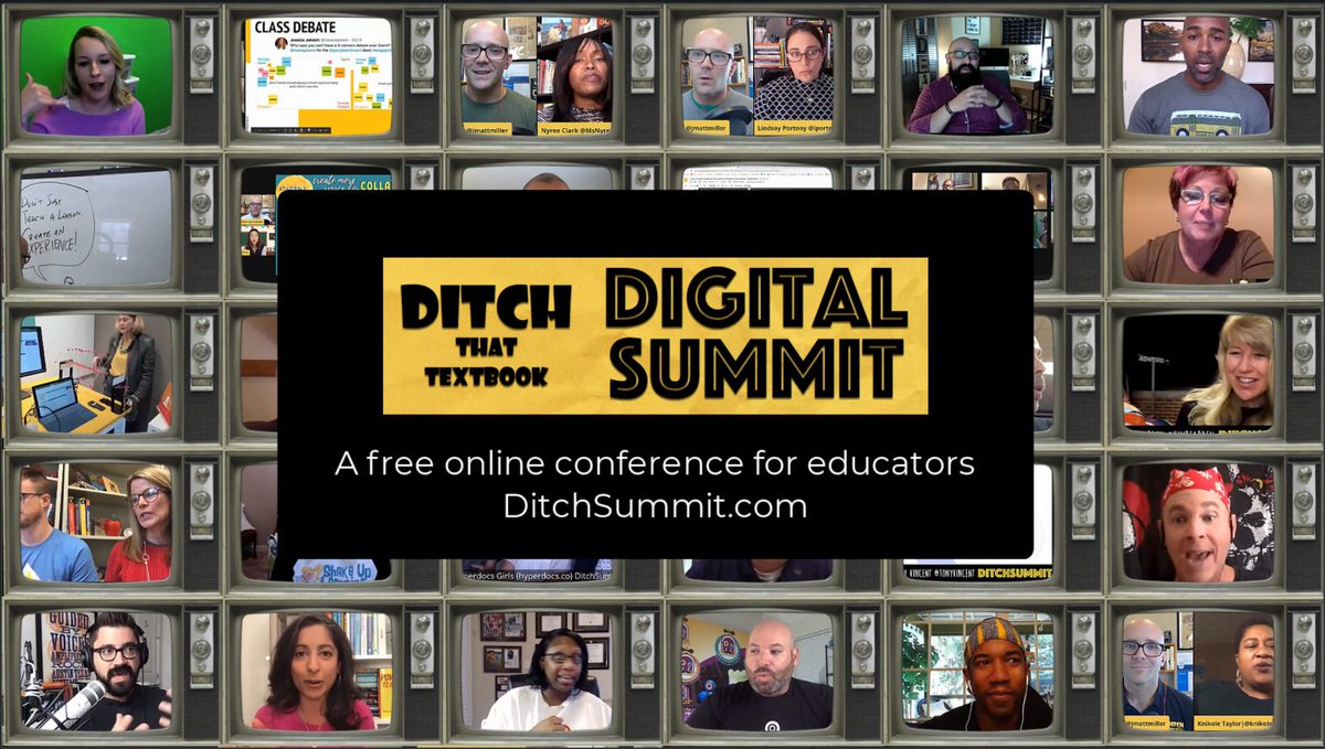 jmattmiller's tweet photo. Hey #tetc2021 friends ... Keep the fun learning going with #ditchsummit!

It's my free online conference for teachers every December. 

🎙️ 85 sessions
📃 FREE certs of completion for PD credit
🎁 Prize giveaways and fun!

Register: https://t.co/MwjUJCSG8k https://t.co/vb33V2di2U