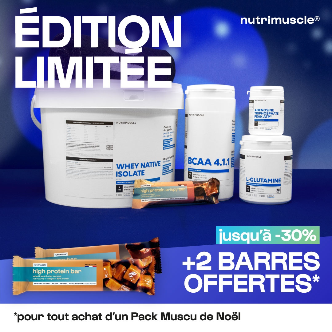 🎄 Chez Nutrimuscle, Noël commence tout de suite !

Dès maintenant, pour tout achat d’un pack à prix réduit, recevez 2 barres Nutrimuscle offertes ! 

C’est le moment de vous faire plaisir !

🎁 Profitez de notre offre dès maintenant 🎁
bit.ly/3EkaHWf

#nutrimuscle
