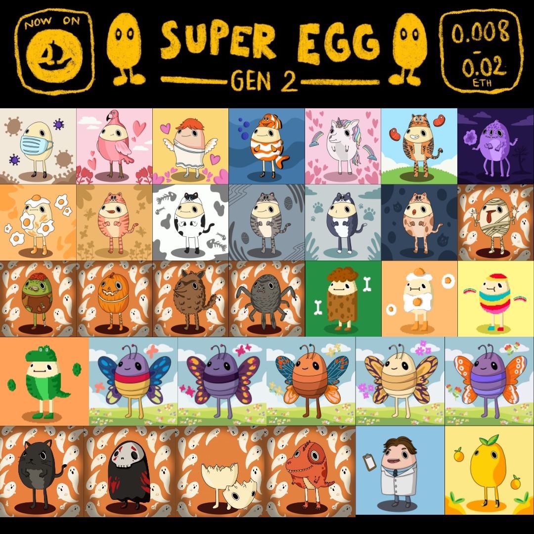🥚 Welcome to the Super egg world. 🥚
hope someone love it!
Join Discord
discord.gg/JMA5D7PDs3
.
opensea.io/collection/sup…

#NFTs #nftcollector #NFTCommmunity #NFTMarketplace #NFTTHAILAND #opensea #NFTcollectibles #NFTcollections #nftcollector #OpenSeaNFT