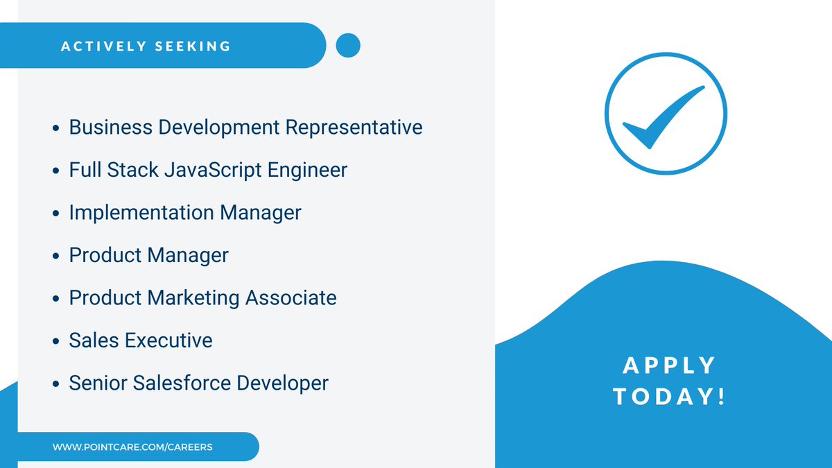 PointCare is HIRING
If you are looking for a team that consists of dreamers, doers, and big thinkers, who are eager to create and innovate, all while having fun doing so, PointCare is the place to be!

To apply, head to bit.ly/3mFO2x0

#JobOpportunity #Hiring #ApplyNow