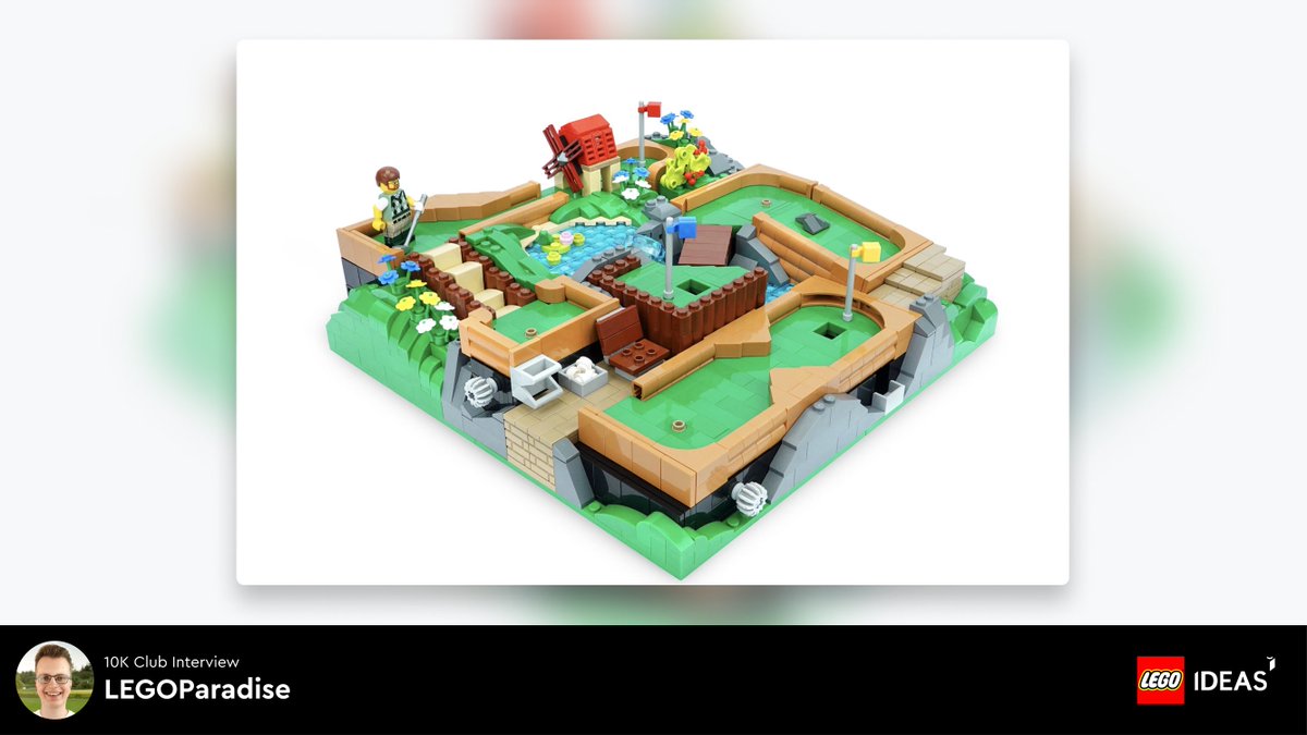 This 10K Club member, Liam Spall, is no stranger to LEGO Ideas as he's made it to the elusive milestone twice before! 

Now he's back with his Working Mini Golf Course that again shows off his passion for functional designs. Learn more about him: ow.ly/nXkX50H1IaM