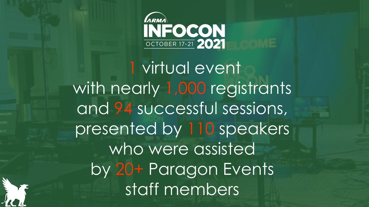 The Paragon Events team helped to execute another epic event! ARMA International's InfoCon kept us all on our toes, as the event had to be transitioned from live to virtual in less than 60 days! 

#EventPlanning #VirtualEvents #Events #EventProfs #EducationalEvents