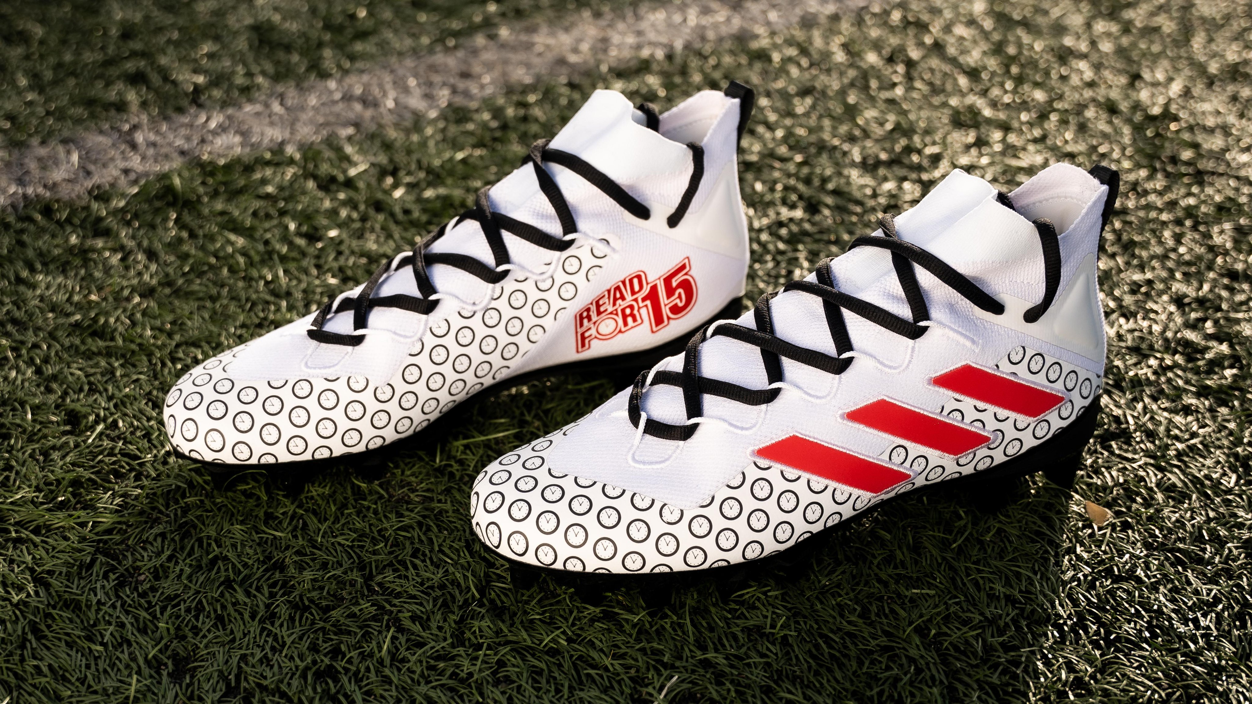 adidas Football US on "⏰ Read for 15 ⏰ @PatrickMahomes' cleats for this year's My Cause My Cleats campaign highlight new initiative by his foundation, @15andMahomies, that encourages elementary school