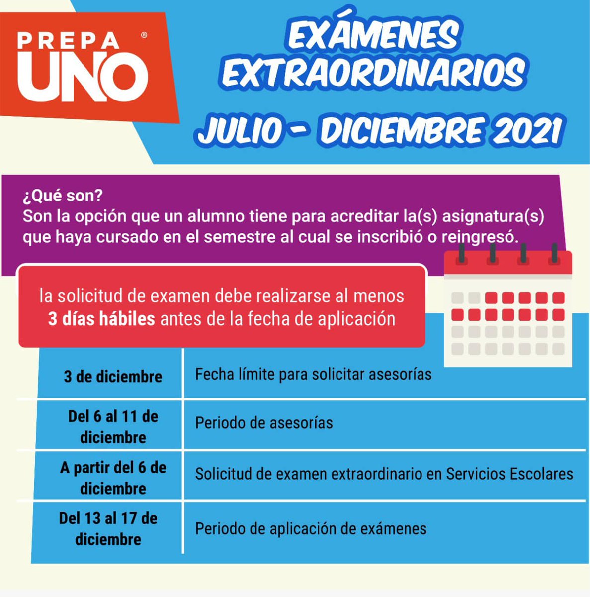 Prepa1UAEH's tweet photo. ¡Qué no se pase ningún procedimiento a realizar! Te compartimos fechas importantes para finalizar el semestre y comenzar el próximo 🧵 https://t.co/BF2SMojnrm