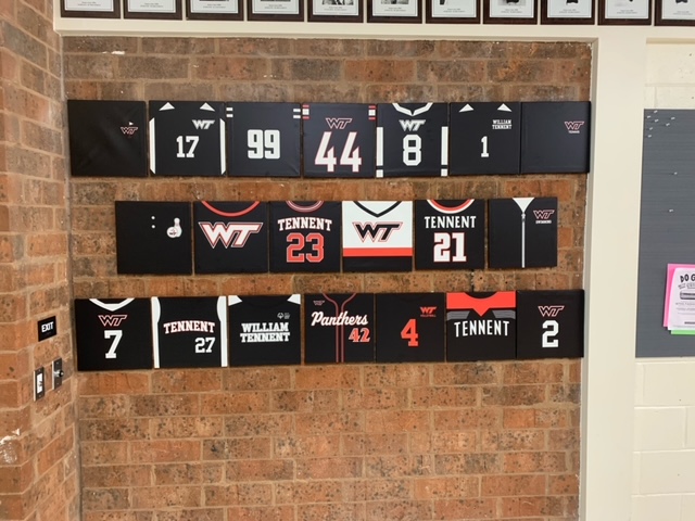 Thank you <a href="/ReplicaCan/">Replica</a> for our "Shrine of Uniforms" / "Jersey Corner" / "Sports Spot" at <a href="/WTHS_Panthers/">William Tennent HS</a> @Centennial_SD <a href="/SOLsports/">SOLsports</a> - Brick by Brick we Build!!