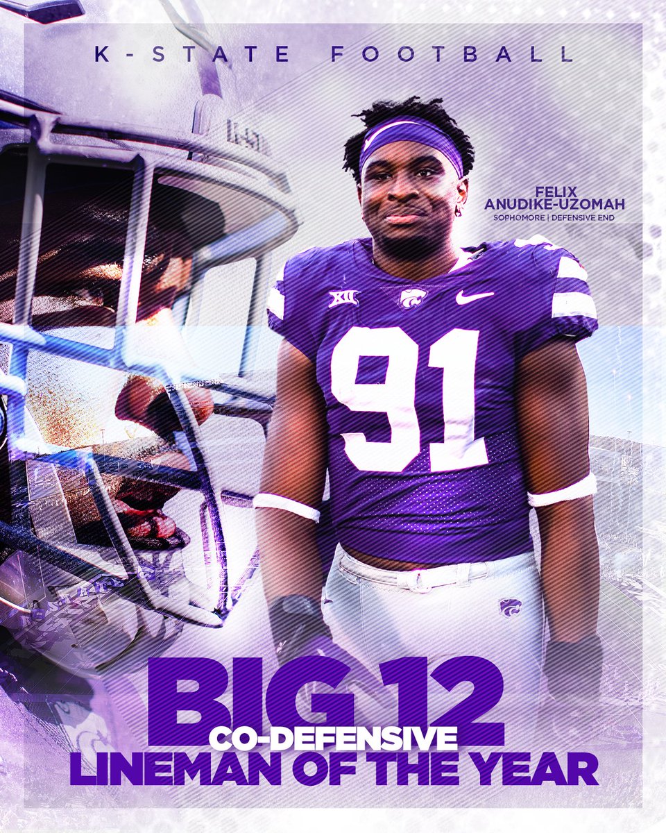 KStateFB's tweet image. .@fanudike named @Big12Conference Co-Defensive Lineman of the Year

📄 k-st.at/3piQSbC