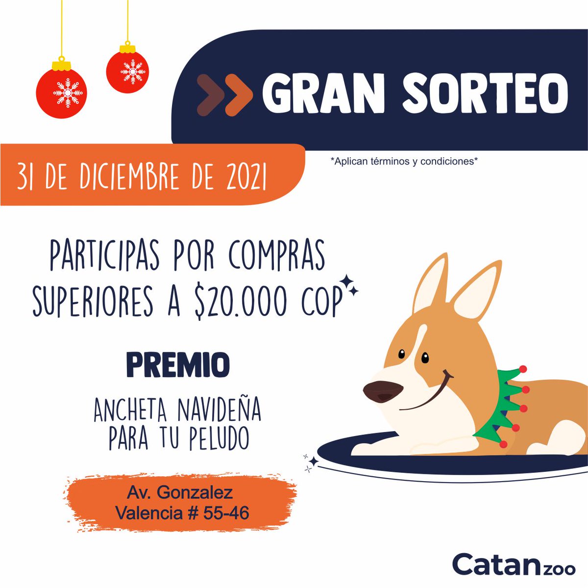 catanzoo's tweet photo. 🔶SORTEO DE FIN DE AÑO 🔶

Participa en nuestro ultimo sorteo del año, gana para tu peludo una ancheta con productos para su uso y mucho mas. Valido para el mes de Diciembre. 

Contáctanos: 3182185163
Hacemos lo que mejor sabemos, cuidar de tu mascota. 

#catanzoo #bucaramanga https://t.co/sNozc3y5dt