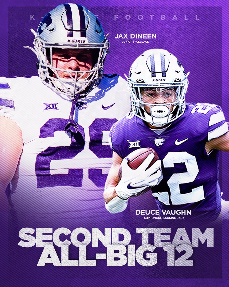 KStateFB's tweet photo. .@C_Vaughn22 and @call_me_jax named Second Team All-@Big12Conference

📄 https://t.co/LapDoRTP79 https://t.co/CrPCdb37yN