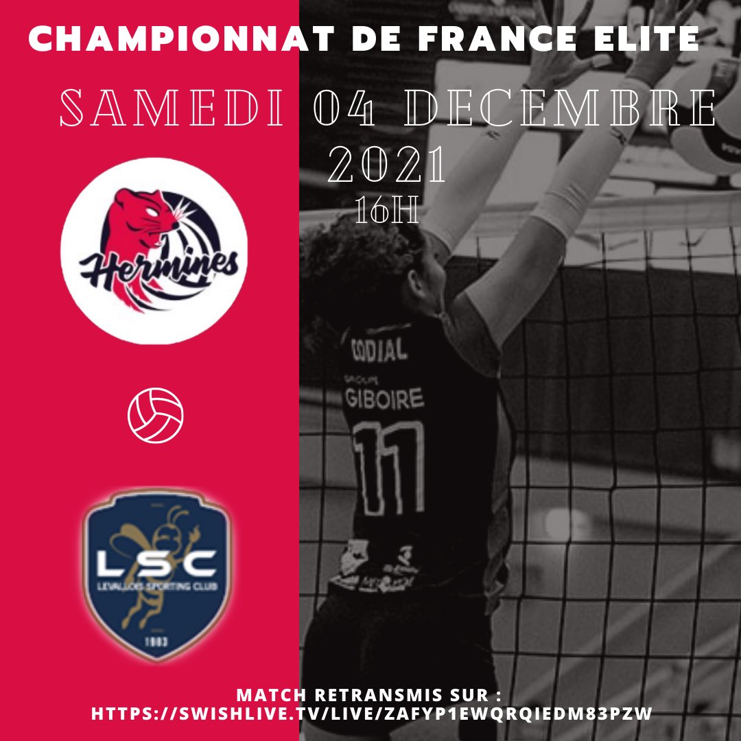 Retrouvez nos hermines ce samedi 04 décembre 2021 à la salle Colette Besson pour leur dernier match de l'année à domicile 💪

Elles affronteront l’équipe de Levallois pour leur premier match de la phase retour 👊

On vous attend nombreux pour venir les encourager 

🎟 Lien en bio