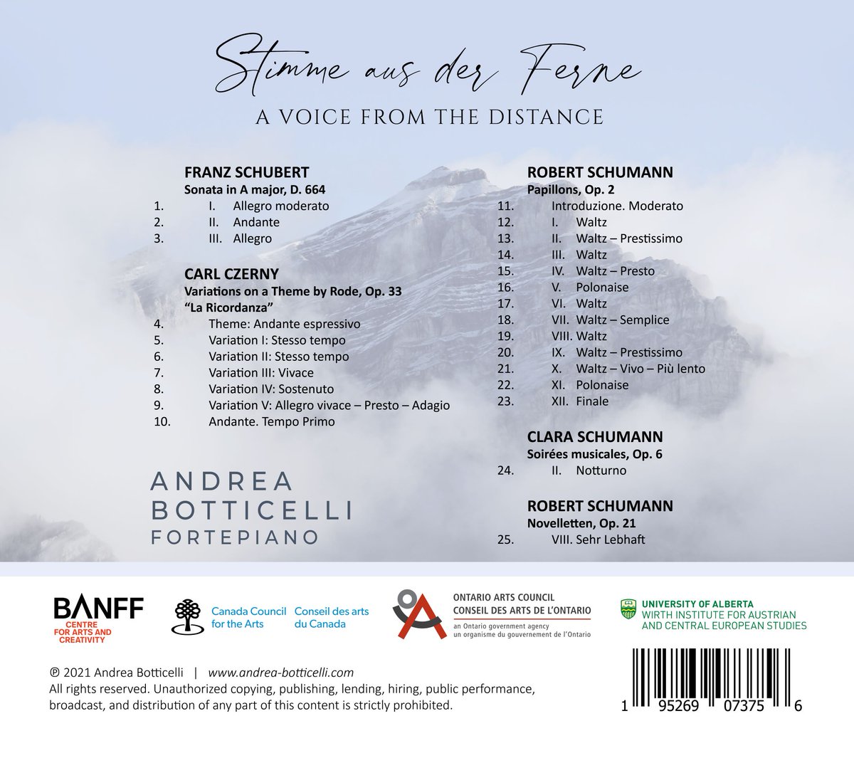 banffcentre's tweet photo. CONGRATS to @A_Botticelli on her album release Stimme aus der Ferne - A Voice from the Distance. Andrea is a 2x Banff Centre alum where she explored performance w/ our fortepiano. 

Stream on your fave platform or listen via our Maclab @Spotify playlist 👉https://t.co/3X39XhOTKG https://t.co/XrGqzdJkeH