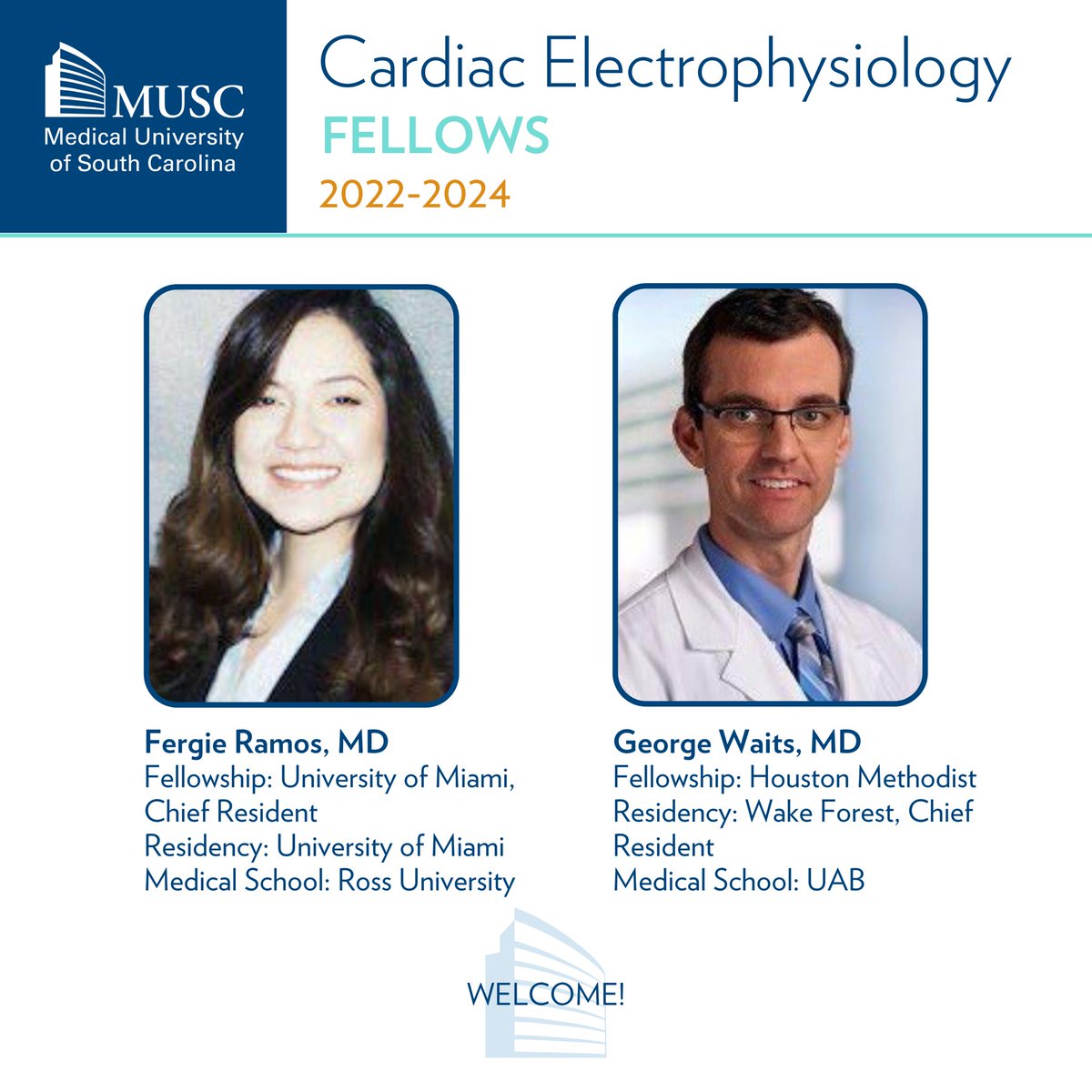 MUSC Cardiology Fellowship Programs (@musccardfellows) on Twitter photo We’ve got some superstar incoming EP fellows! Welcome Dr. Ferguson Ramos and Dr. George Waits to <a href="/MUSC_EP/">MUSC Electrophysiology</a> ⭐️😆🩺🔬🫀✨
#CardioTwitter #MatchDay2021
<a href="/JRWinterfield/">Jeffrey Winterfield</a> <a href="/JPayne_EP/">Josh Payne</a> <a href="/docAnneSquared/">Anne Kroman</a> <a href="/officialdrk12/">Reza Karimianpour, D.O., FACC, FHRS</a> <a href="/leahjohnMD/">Leah A. John, MD MBA</a> <a href="/ChauVoMD/">Chau Vo</a> <a href="/DanBLevinMD/">Dan Levin</a> We’ve got some superstar incoming EP fellows! Welcome Dr. Ferguson Ramos and Dr. George Waits to <a href="/MUSC_EP/">MUSC Electrophysiology</a> ⭐️😆🩺🔬🫀✨
#CardioTwitter #MatchDay2021
<a href="/JRWinterfield/">Jeffrey Winterfield</a> <a href="/JPayne_EP/">Josh Payne</a> <a href="/docAnneSquared/">Anne Kroman</a> <a href="/officialdrk12/">Reza Karimianpour, D.O., FACC, FHRS</a> <a href="/leahjohnMD/">Leah A. John, MD MBA</a> <a href="/ChauVoMD/">Chau Vo</a> <a href="/DanBLevinMD/">Dan Levin</a>