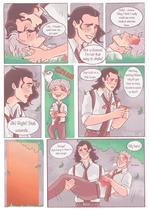 🍃 Too late? Pt 4/4 🍃
.
.
Loki taking care of their husband 💕
.
.
#lokius #Loki #Mobius #lokiseries #webcomic 