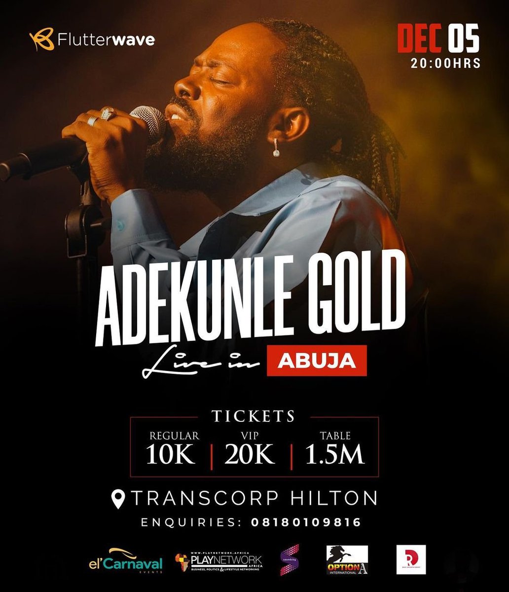 IamKellyJoe's tweet photo. ABUJA! Are you Ready for AG baby (@adekunleGOLD) this weekend?
Tickets: https://t.co/jtkzC7gvJs
#DrayEntertainment
#AdekunleGoldLive https://t.co/nK4VXF42tl
