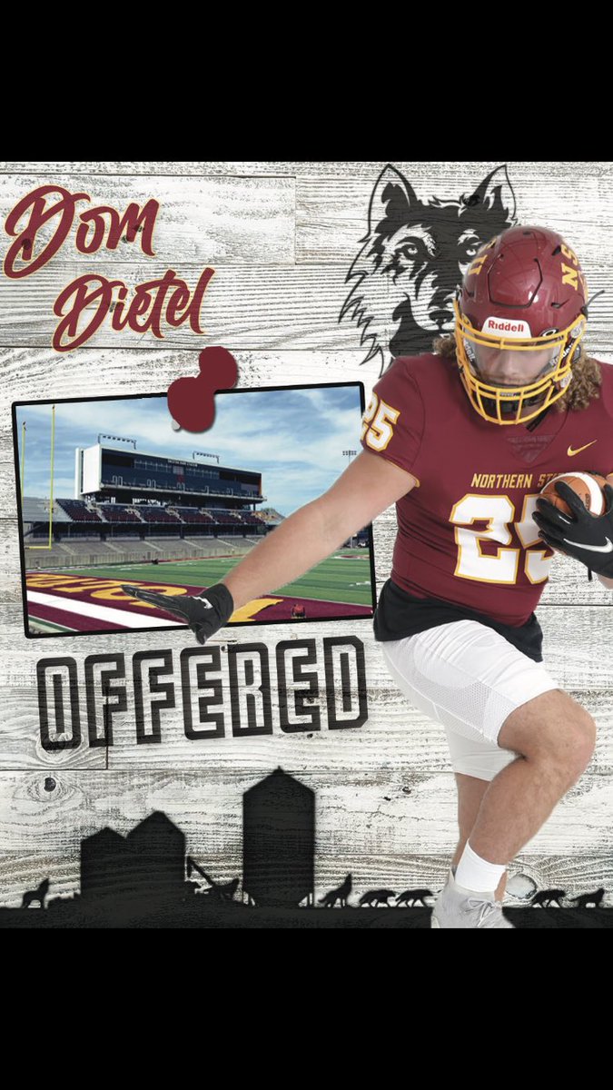 After a great conversation with <a href="/CoachSchlichte/">Ryan Schlichte</a> I am happy to say i have received an offer from Northern state!!! 🔴🟡🐺 <a href="/LitchFootball/">Litchfield Football</a> @OliverJamesWes1