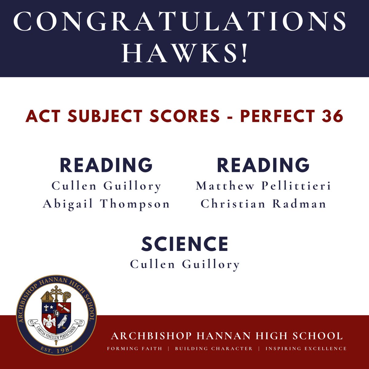 Archbishop Hannan HS tweet media