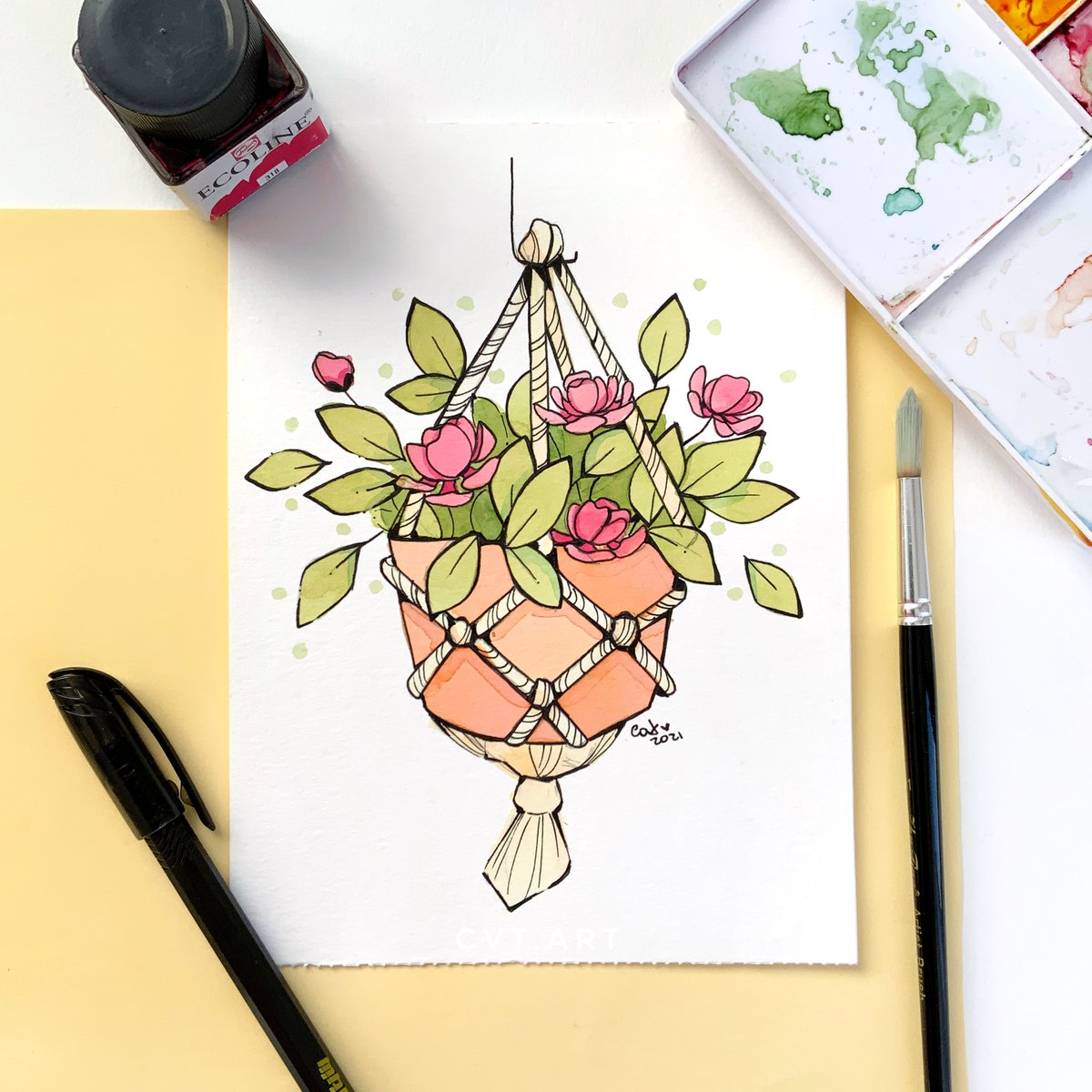 cvt_art's tweet photo. Just a hanging plant 🍃

#Leafs #plants #planttwitter #Flowers #watercolor #Watercolour #watercolorpainting #INK #art #ArtistOnTwitter #artwork #ecoline #cvtart https://t.co/7Xi6jmCD75