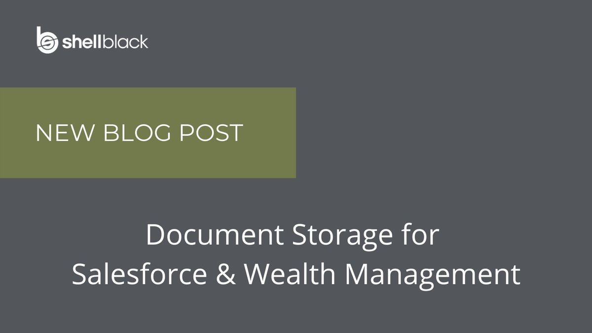 Shell_Black's tweet photo. Online document storage solutions work well with #Salesforce, support compliance, and cater to the specific needs of #WealthManagement firms. Learn more in our latest blog: https://t.co/hui7Gw8WTW
#documentstorage #financialservices #compliance #FINRA #financialdocuments https://t.co/iICTC000Y8
