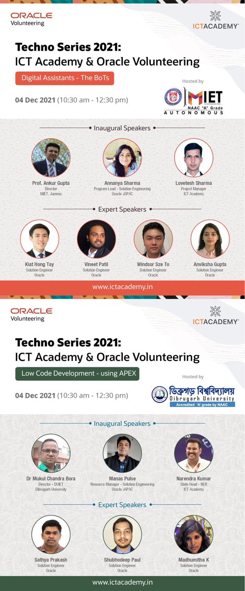 kamal_peter's tweet photo. Solution Engineers as #Oraclevolunteers are set to do the #volunteeringcommunity proud. They advance education, offering #technoseries to engineering grads, for jobs of today & tomorrow. We collaborate with #ictacademyindia ushering in the spirit of #InternationalVolunteerDay. https://t.co/HkAYytWoTF