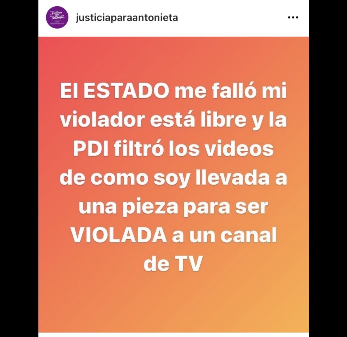 alejoaquinagago's tweet photo. ⛔♀️ por favor RT!!! #justiciaparaantonieta en un pais donde se activan denuncias online por violencia contra los animales, no asi, violencia contra mujeres, niñas, niños, nuevamente el poder judicial, una JUEZA deja libre a un #Violador #UberChile #JaimeMinottaViolador https://t.co/8AgnQb7kRJ
