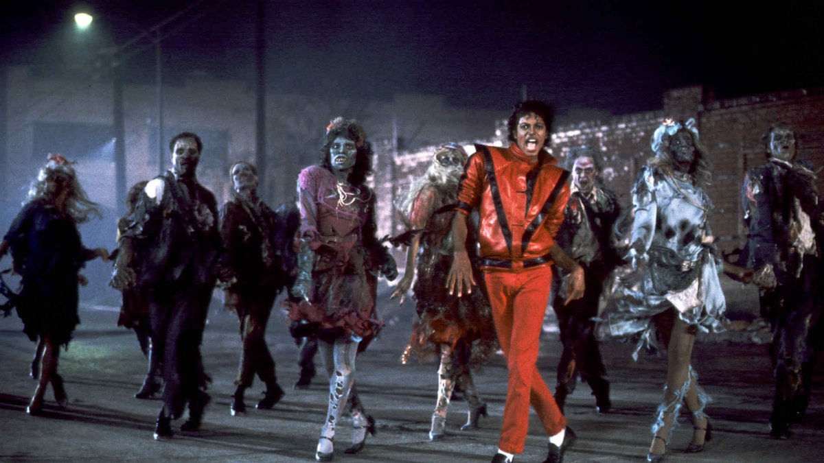ClickAndPopShop's tweet photo. Il y a 38 ans le clip Thriller de Michael Jackson était diffusé pour la première fois.

Le clip de 14 minutes fut la cassete la plus vendue de l'époque et a également faillit être en lice pour les Oscars.

En 1983, pour la première fois, musique et cinéma ne font plus qu'un. https://t.co/E1iU78dwTH