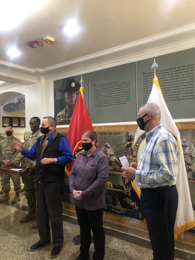 Our civilian counterparts take an oath just like we do. A part of that oath states that they are part of the Army TEAM—today we recognized one of our teammates Jennifer Greenwood for the work she did getting our office up to speed with new email migration @CSM_Mac