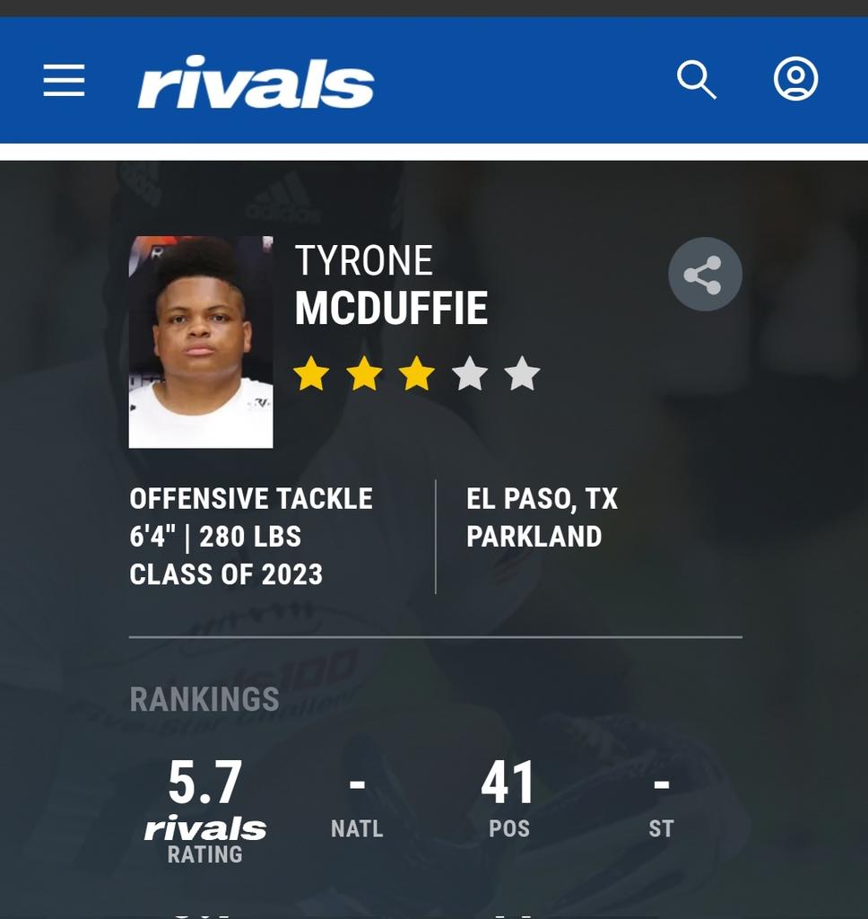 TyroneMcDuffie3's tweet photo. #AGTG  Blessed to be named a 
3 ⭐ Offensive Linemen by Rivals‼️
@Rivals @Rivalsfbcamps @frontz_eric @CoachKJones70 @Prep1USA @Fchavezeptimes https://t.co/GNrogyW2Y7