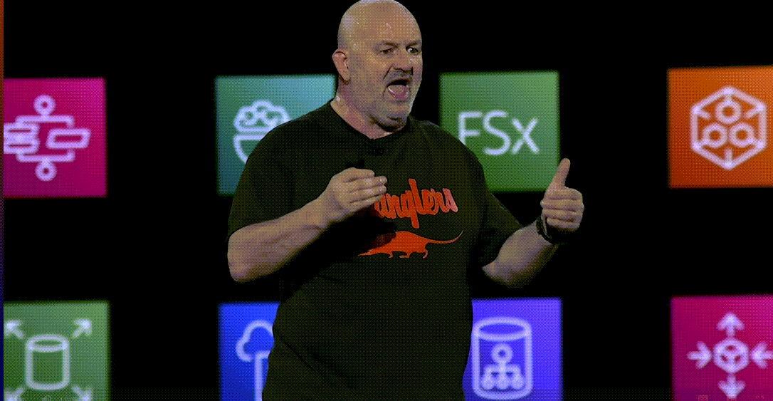 Perhaps the best line of #reinvent2021 - "You have asked for this, it is basically your fault!" -- <a href="/Werner/">Werner Vogels</a>  on why there are more than 200 #AWS Services.