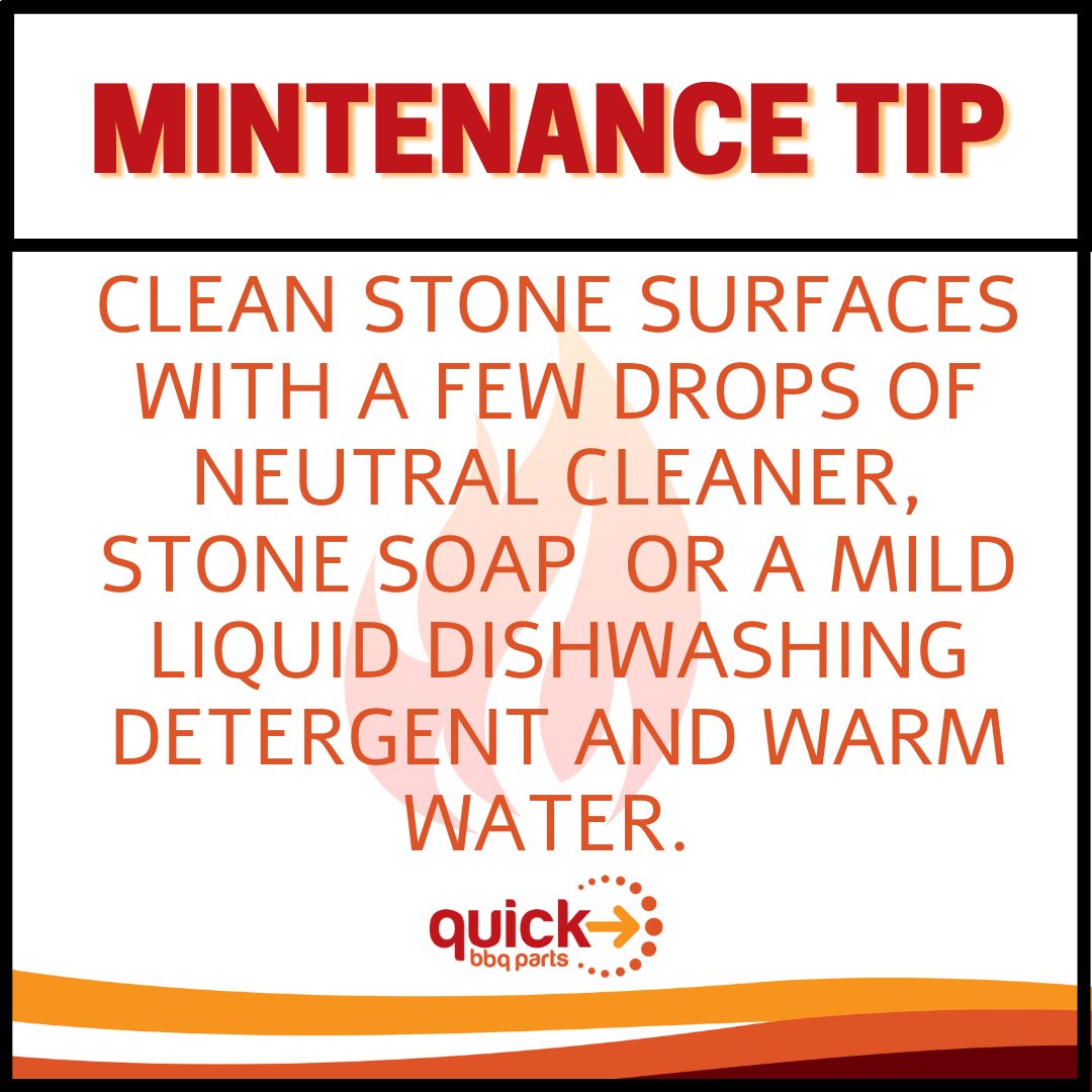 BbqQuick's tweet photo. Maintenance Tip of the week:- 

You can clean stone surfaces with a few drops of neutral cleaner, stone soap, or a mild liquid dishwashing detergent and warm water. 

Too much cleaner or soap may leave a film and cause streaks.

#quickbbq #grillmaintenance #outdoorkitchen https://t.co/CvTUSp8Lmf