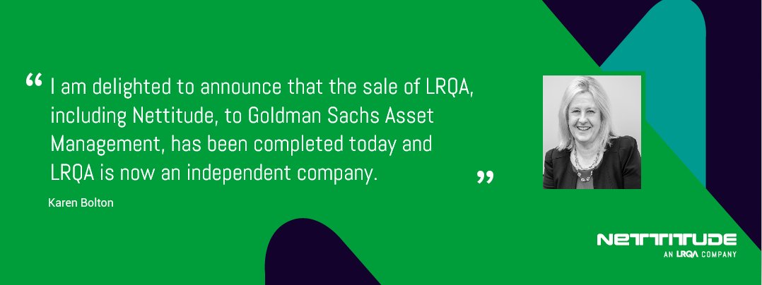 LRQA_cybersec's tweet photo. It’s official. Today we bid a fond farewell to friends and colleagues at @lloydsregister as the sale of @LRQA, including Nettitude, to Goldman Sachs Asset Management is completed.

Find out more about @Nettitude_group &amp; #LRQA
https://t.co/i4LUTXCCK5 https://t.co/PZHHp8l95G