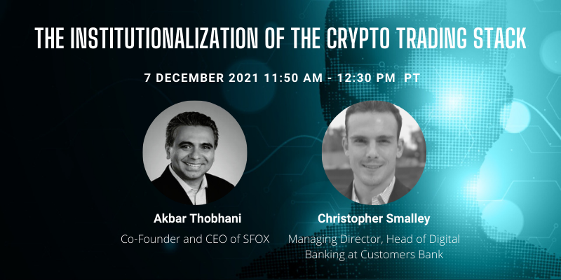 SFox's tweet photo. In less than one week, #SFOX CEO @takbart will take the stage with @CustomersBank Chris Smalley at the @LinqtoGIC. Hear their unique perspectives on the growing trend of #trading and #investing in #crypto. Register here: https://t.co/gzUDyYFQTG. https://t.co/QwHFNJbEr6