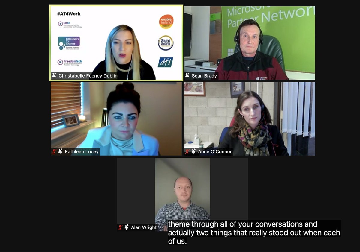 FreedomTech_IRL's tweet photo. Thank you to Christabelle from @EmployforChange @OpenDoorsToWork who MC'd today's CHAT and brought in the experience of employers with workplace assessments @CloudAssistO365 @bankofireland @Dell @UL to share what they are doing and what's working well #AT4Work https://t.co/RqpKtFhp3V