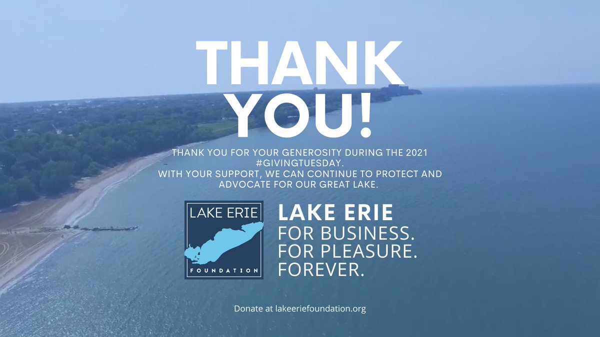 Thank you to all those that gave for #GivingTuesday ! We were so lucky to be considered by so many. It’s great to see so many help protect our Great Lake! #lakeerie #lovemylake #greatlakeerie #GreatLakes